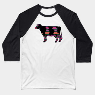 Serape Dairy Cow Silhouette  - NOT FOR RESALE WITHOUT PERMISSION Baseball T-Shirt